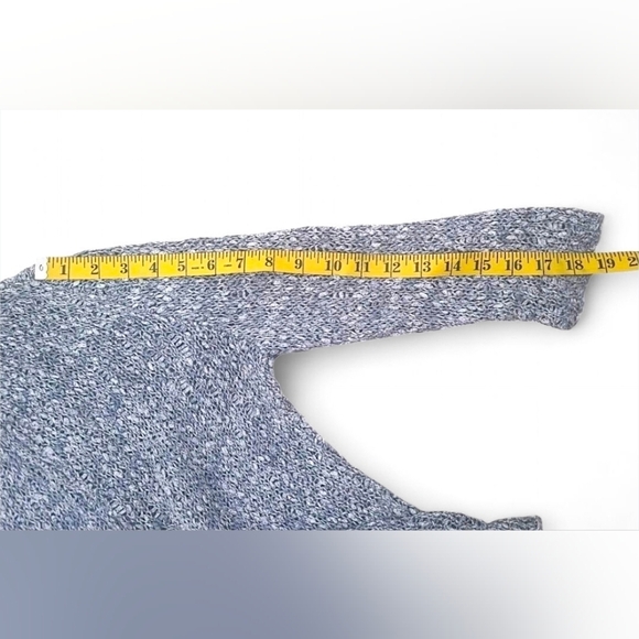 Eileen Fisher Gray-Blue Open Front Knit Cardigan Heart on Sleeve Size XS - Picture 8 of 11